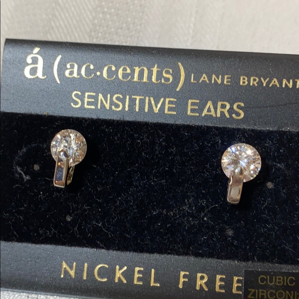 New 3 Pair CZ Post Earrings